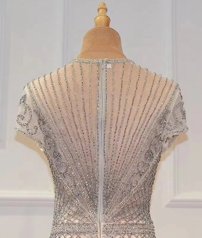 New Luxury Diamond Evening Dresses Gowns Cap Sleeve Mermaid Elegant for Women Party Dresses