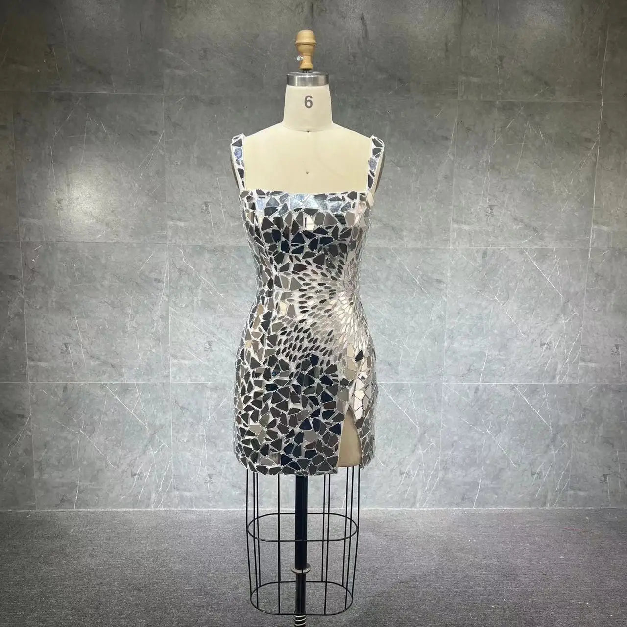 New Short Luxury Beaded Gown  Sexy Split Thigh Sheer Elegant Evening Dresses