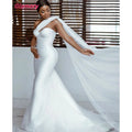2020 One Shoulder Whit Bridesmaid Dress Sexy Plus Size Mermaid African Wedding Dresses Cheap Vestido De Novia Bridal Gowns