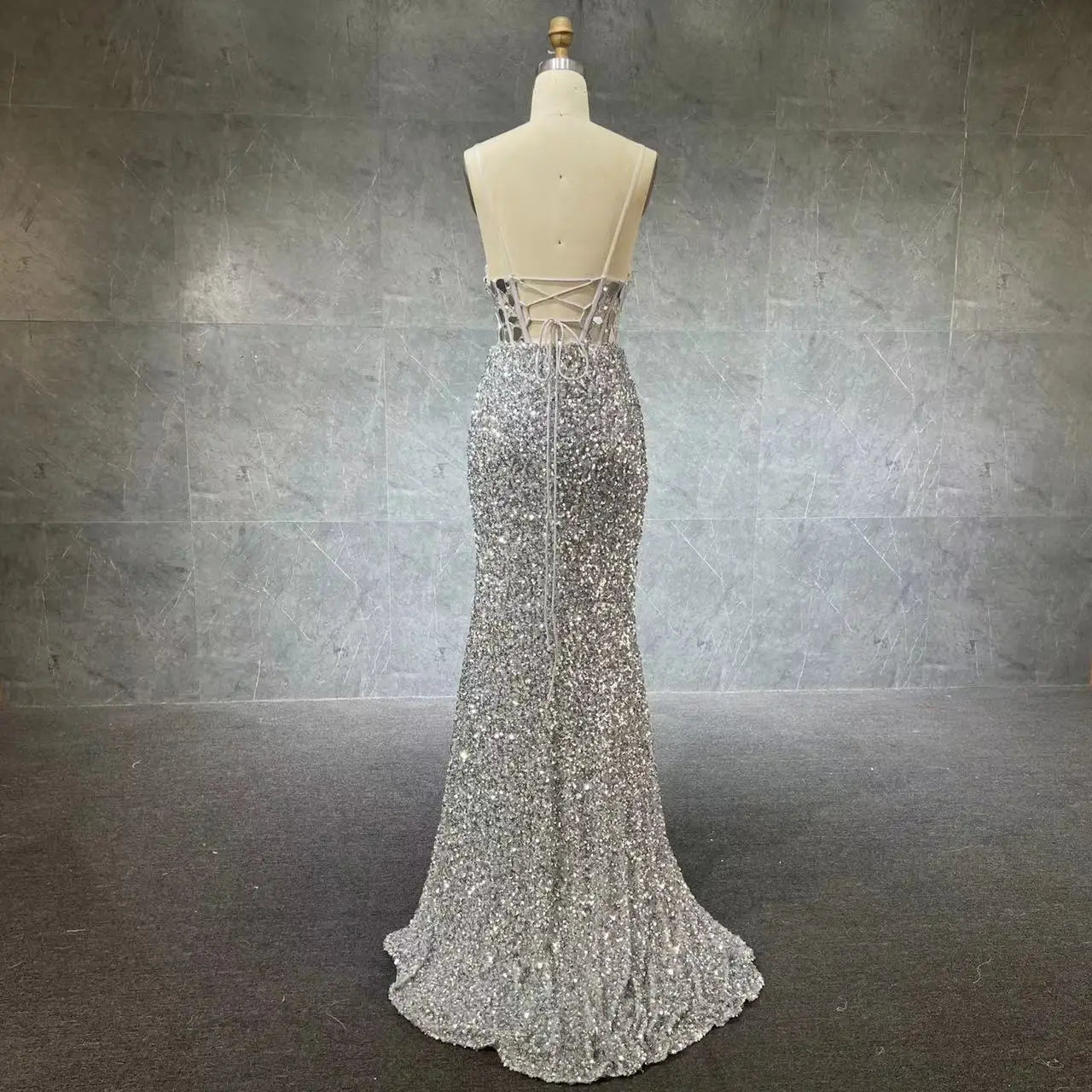 Sexy Spaghetti Straps Wine Red Sequin Mermaid Prom Evening Dresses 2024 Elegant Black Silver Long Party Gowns