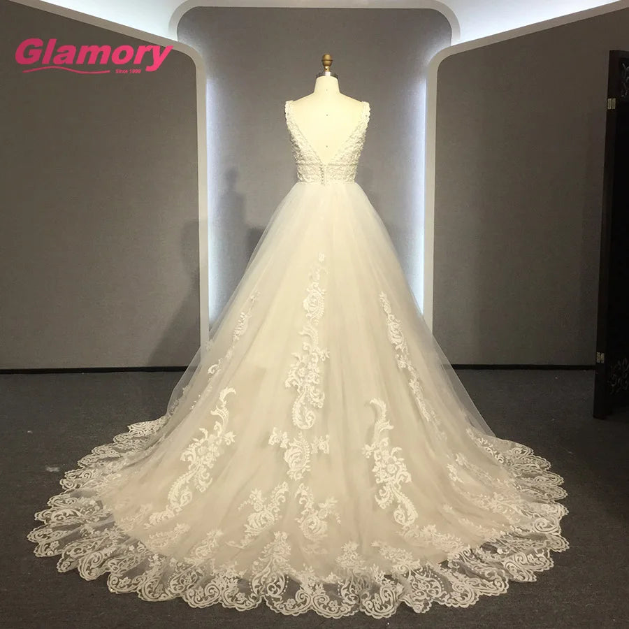 Real Pictures China Sleeveless Pure White Ball Gown Wedding Dress Vestido De Novia in Large Sizes