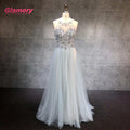 Top Selling Handmade Beading Low Back Tulle Formal Party Evening Prom Dresses for Ladies