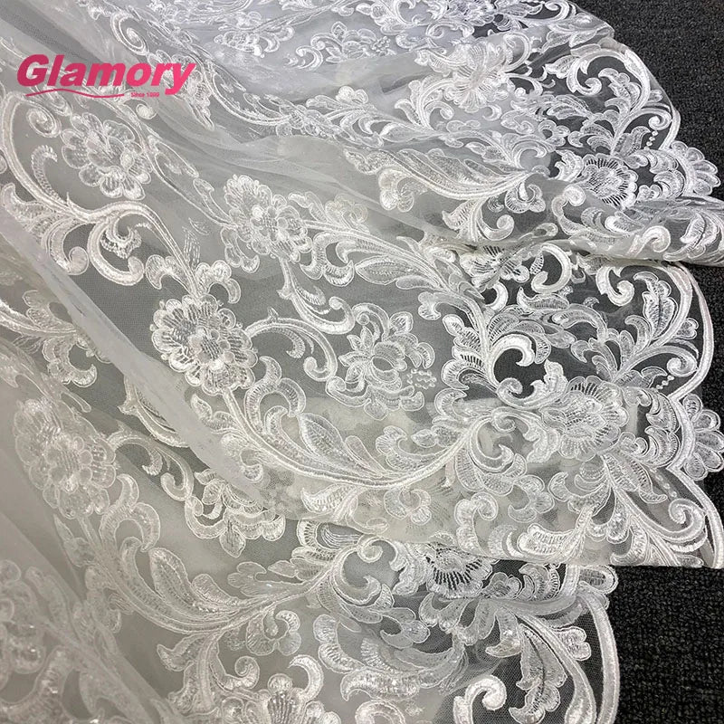Sexy V-Neck Mermaid Bridal Gowns Heavy Beaded Lace Appliques High Quality Wedding Dress for Bride
