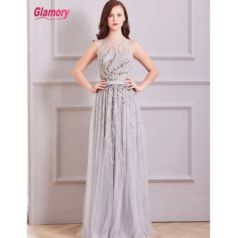 New Design Women Handmade Beaded  Evening Dress With Great Price