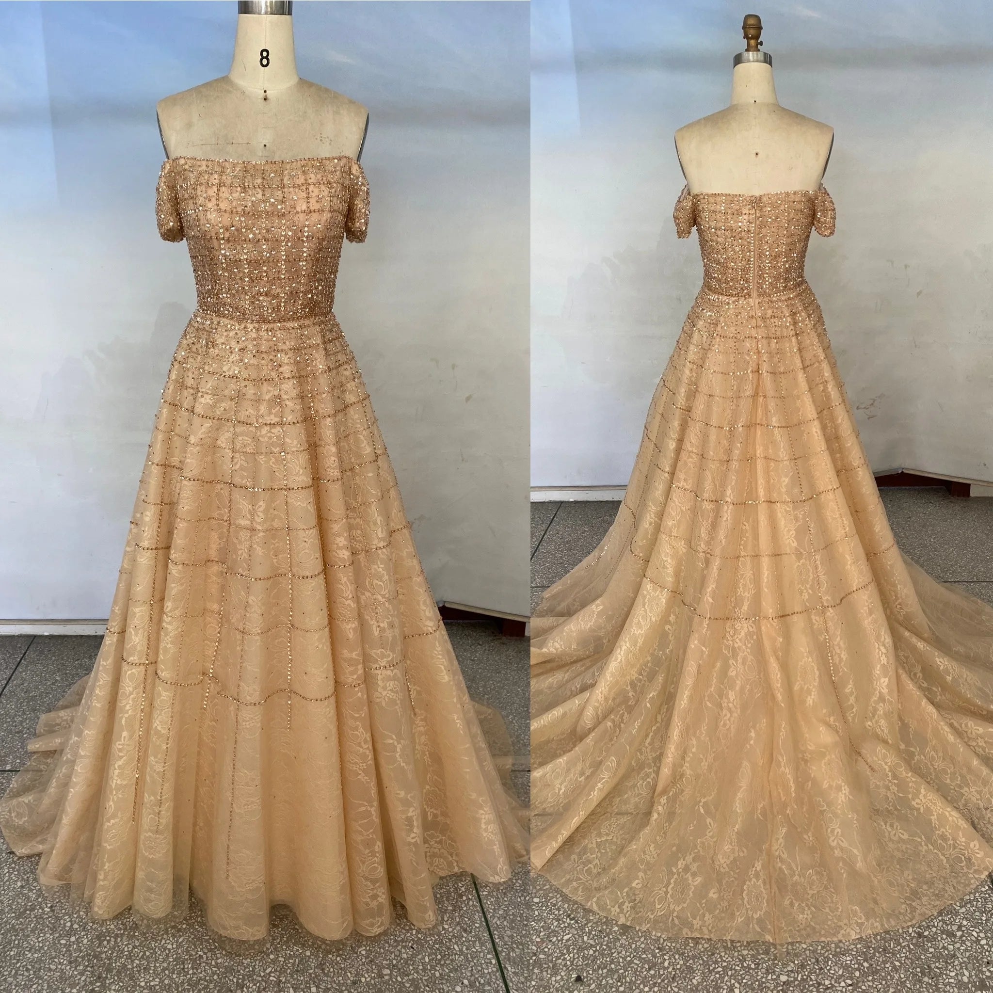 Luxury Dubai Mint Green Evening Dresses Elegant Off Shoulder Lilac Arabic Formal Dress for Women Wedding Party