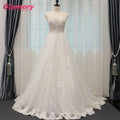 Spring and Summer Show Long Tail Bride Without Sleeve Spaghetti Straps Beach Wedding Dress