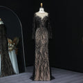 Luxury Evening Dresses for Women Dubai Mermaid Wedding Party Gowns Long Sleeves Sweep Floor-Length