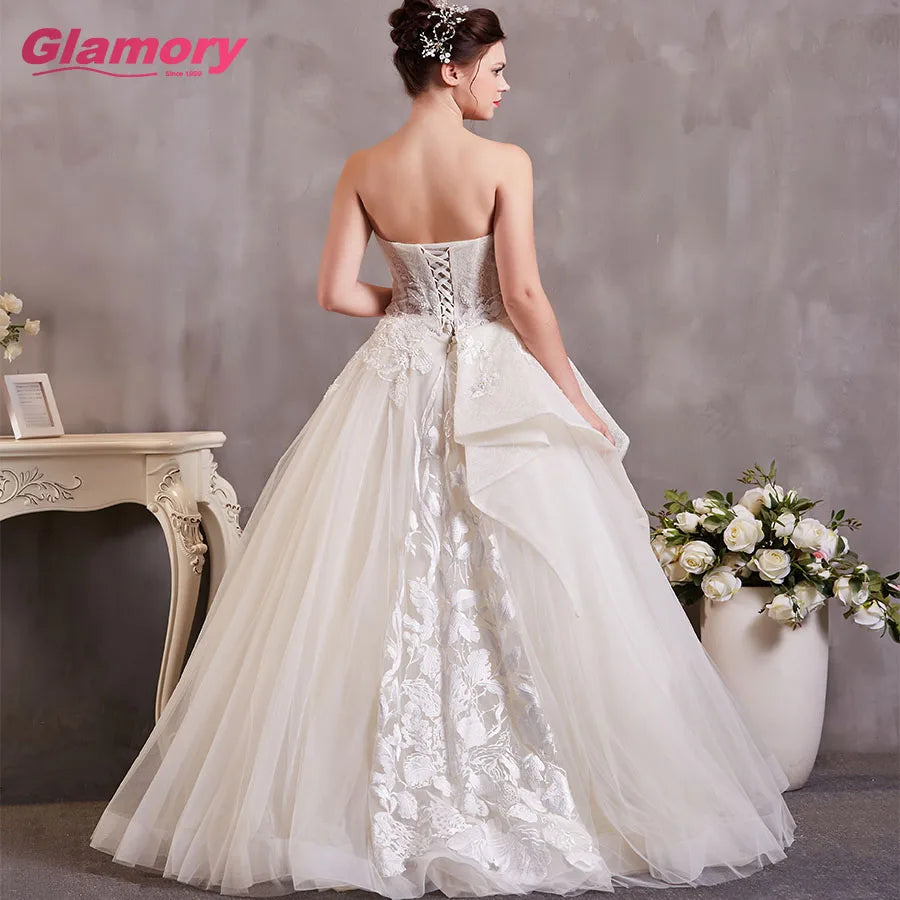 2020 Luxury Wedding Dress Applique Couture Sweetheart Wedding Gown With Detachable Skirt
