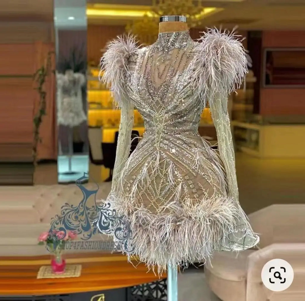 Luxury Feather Sexy Beaded Shiny Rhinestone Nightclub Breast Jewelry Rhinestone Sexy Body Dress