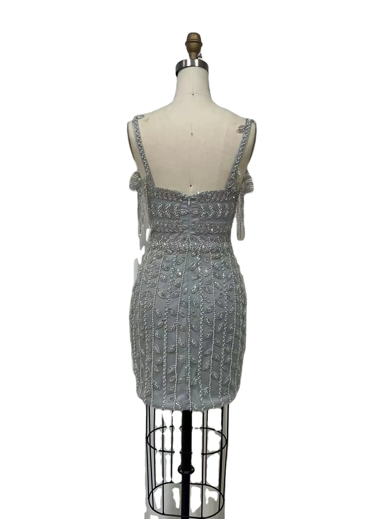 Short Saudi Arabic Luxury Tassel Straight Pink Evening Dress for Women Wedding Formal Party Gowns