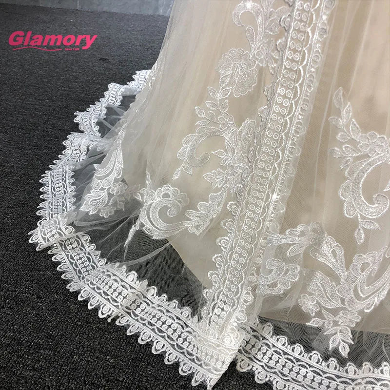Fashion White Long Sleeve Wedding Dress Plus Size Bride Gown Vestido De Noiva Lace Beading Mermaid Bridal Dresses