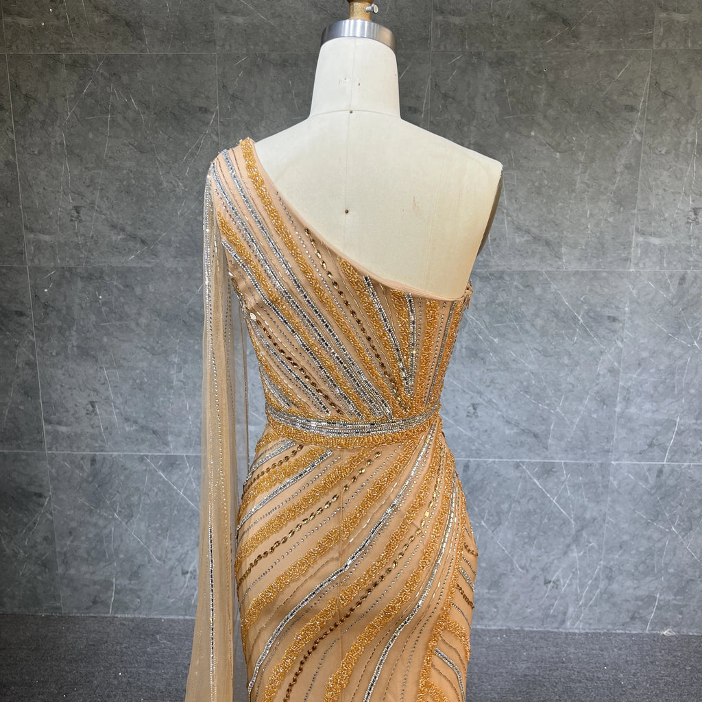 New Fashion Sexy One-Shoulder Bustier Corset Elegant Bodycon Elegant Beading  Evening Dresses