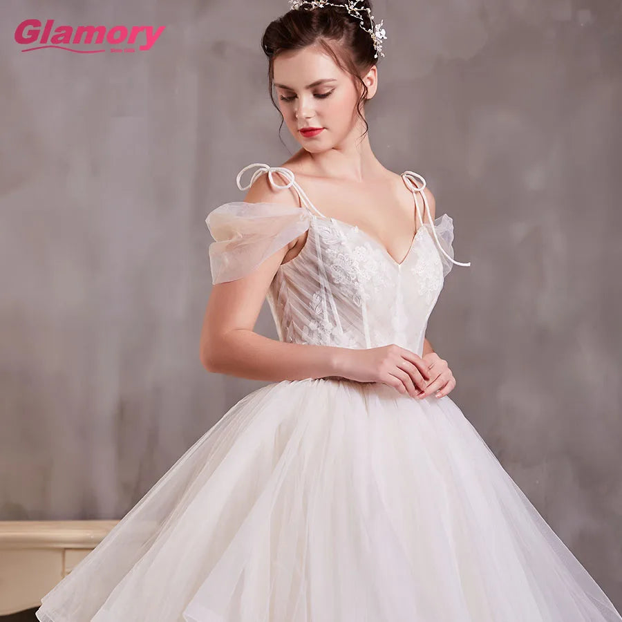 Vestido De Noiva Wedding Dress Sweetheart Neck Dresses Off Shoulder Ruffles Skirt Bridal Gown