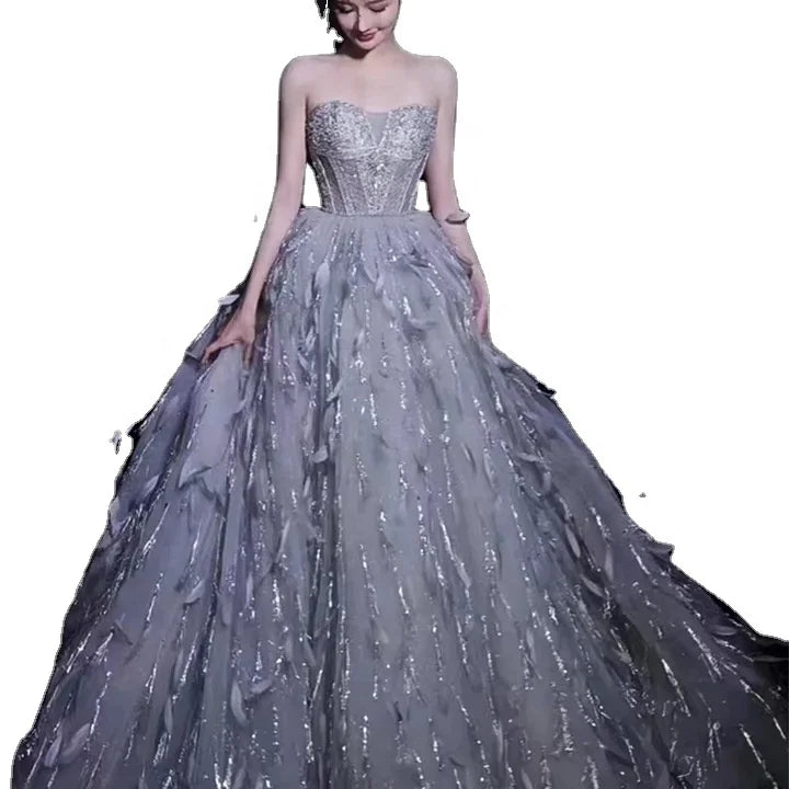 2023 Luxury Dubai Evening Dress Off Shoulder  Arabic Women Wedding Party Prom Gown