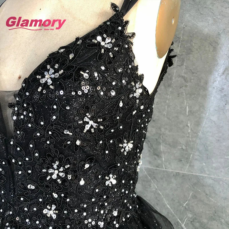 Hot Sale Club Party Dress Black Lace Applique Deep V Neck Sexy Backless Big Size Above Knee Mini Evening Dresses