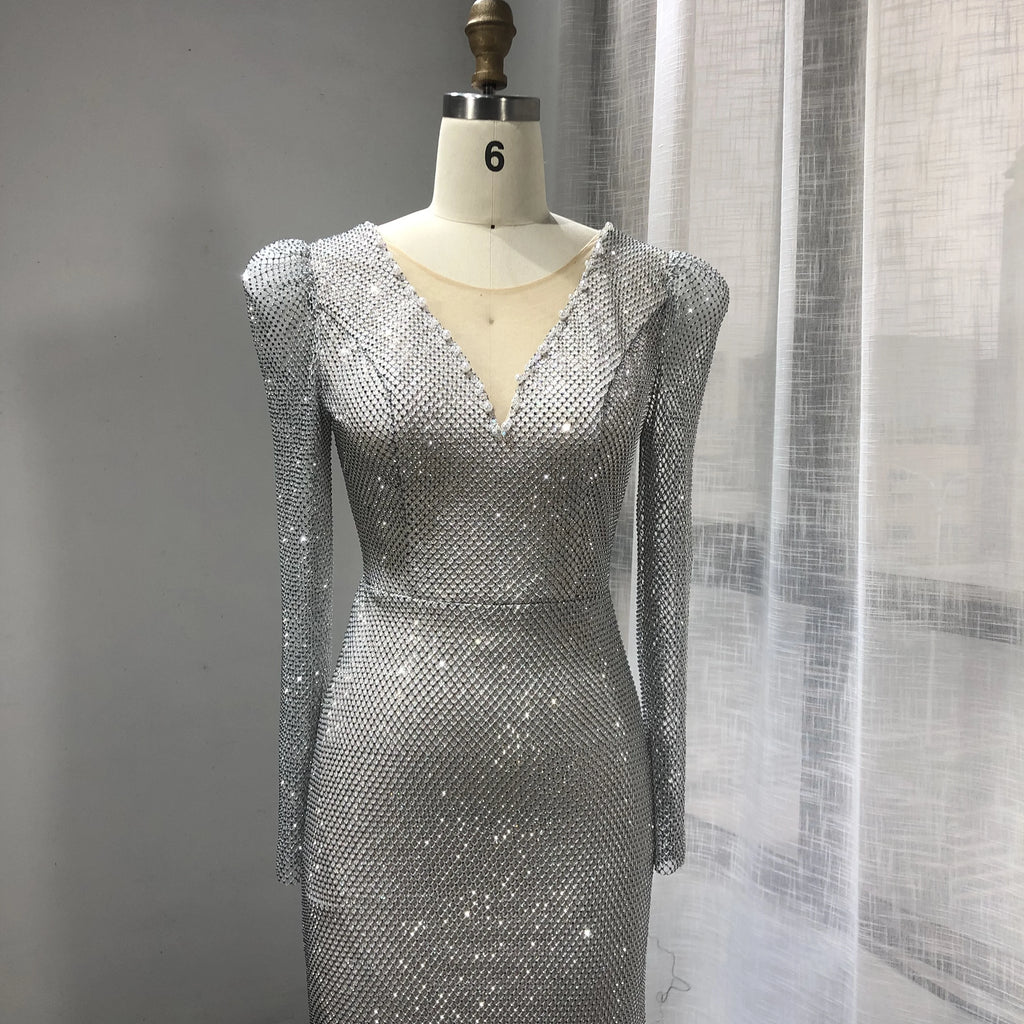 Women Beaded Mermaid Evening Dresses Elegant Evening Gown Sequin Party Prom Dresses