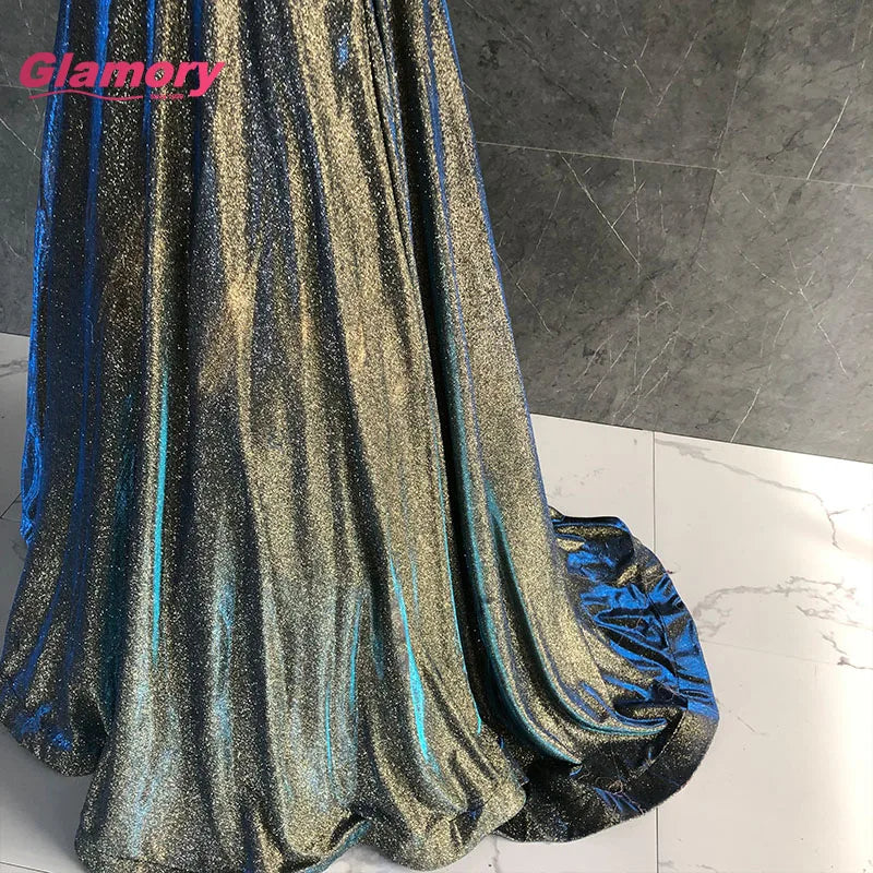 Simple Design Square Collar Evening Unique Brown Shiny Dancing Queen A-line Long Prom Dress for Wholesale