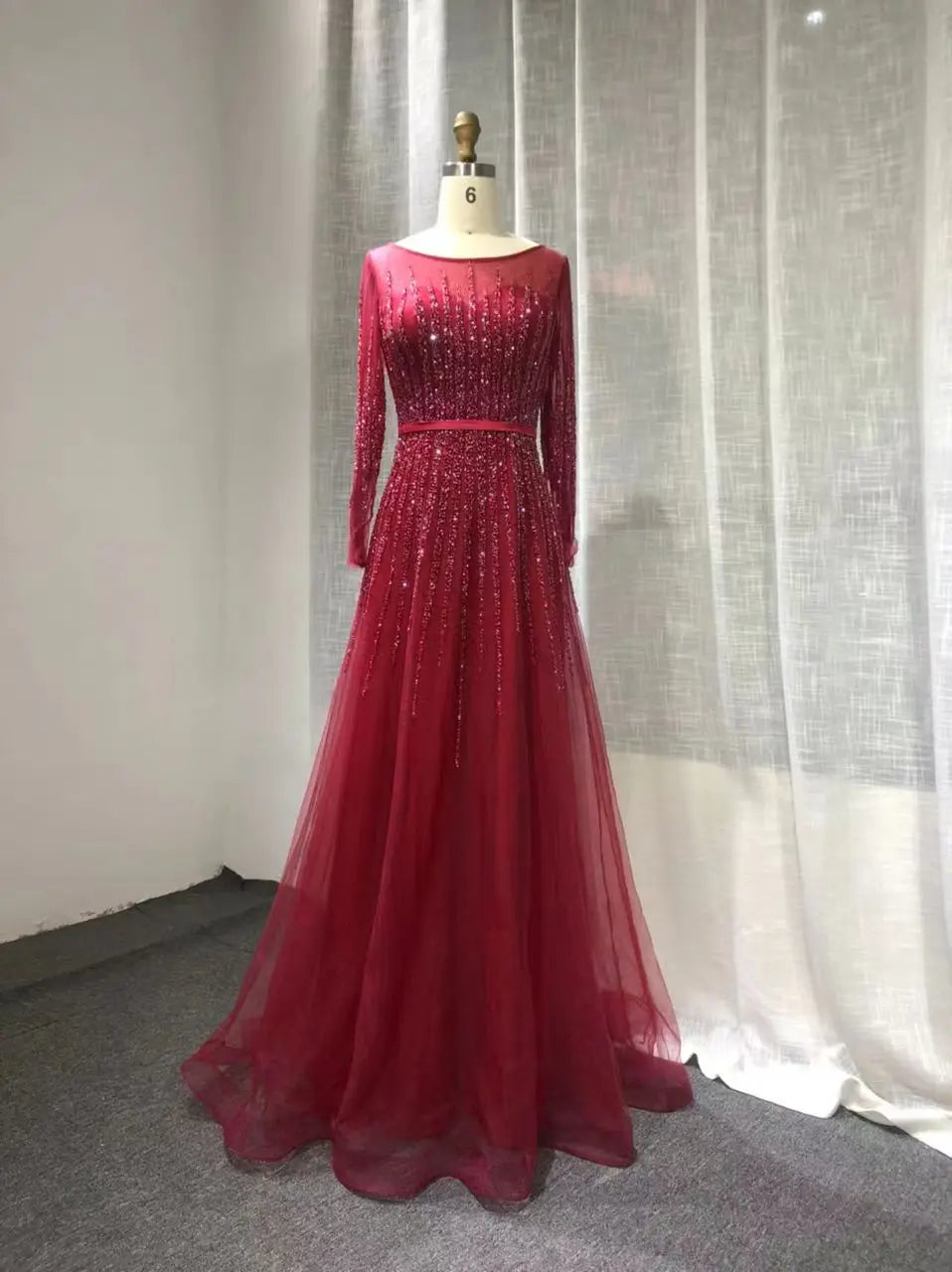 Elegant Muslim a Line Beaded Luxury Dubai Long Evening Dresses Gowns 2024  for Woman Wedding Party Dress