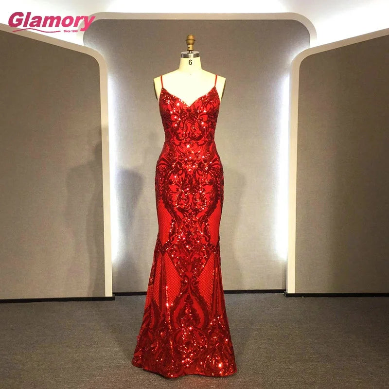 Mermaid Dresses 2020 Saudi Arabia Floor Length Vintage Evening Dress Multi Colors Sequined Formal Party Gowns