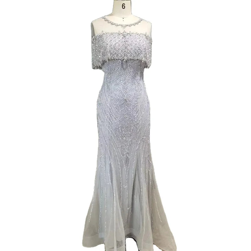 Elegant 2024 Evening  Dresses Beaded Crystal Sexy Women's Dresses for Party Gown