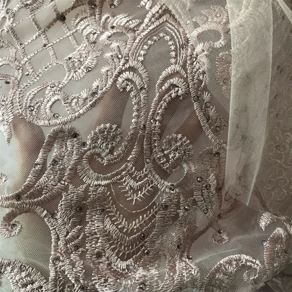 Dubai Sexy V-Neck Embroidery Beads Design Europe Plus Size Long Sleeves Women Gowns Formal Robe De Soiree Evening Dress