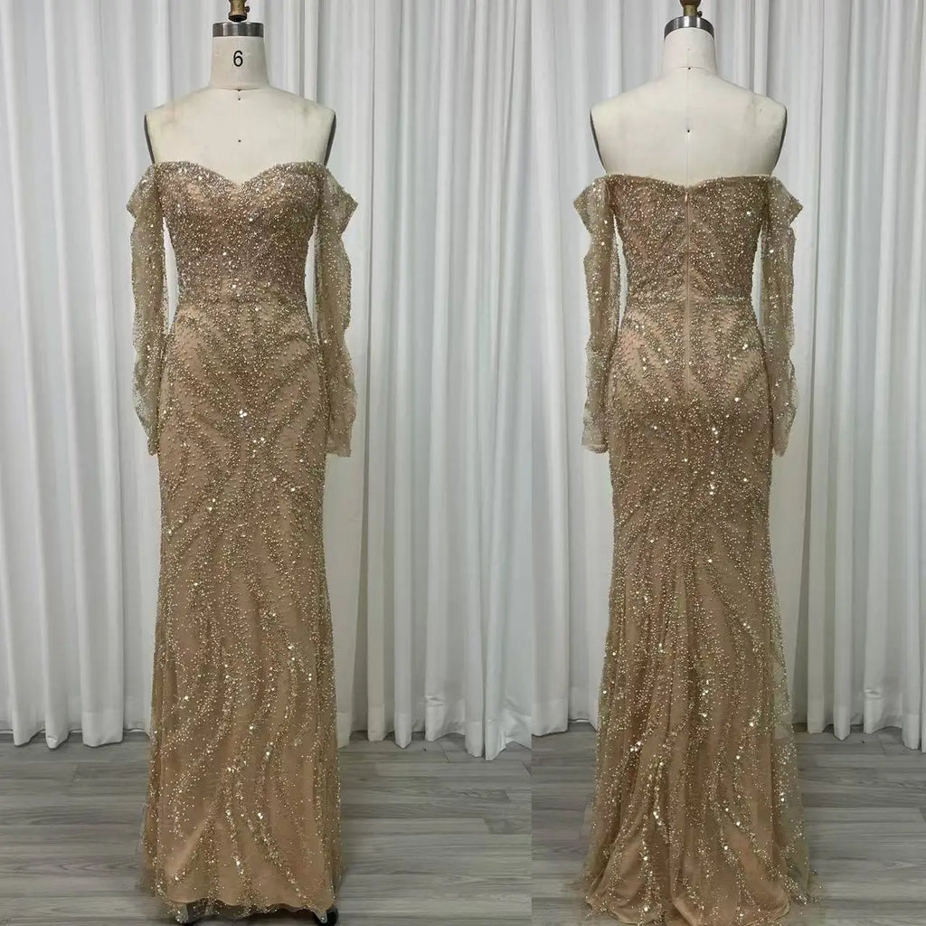 New Arrivals Luxury Dubai Mermaid  Evening Dresses Elegant Saudi Arabia Formal Party Gowns for Women Wedding