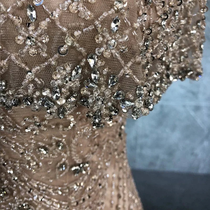 Elegant 2024 Evening  Dresses Beaded Crystal Sexy Women's Dresses for Party Gown