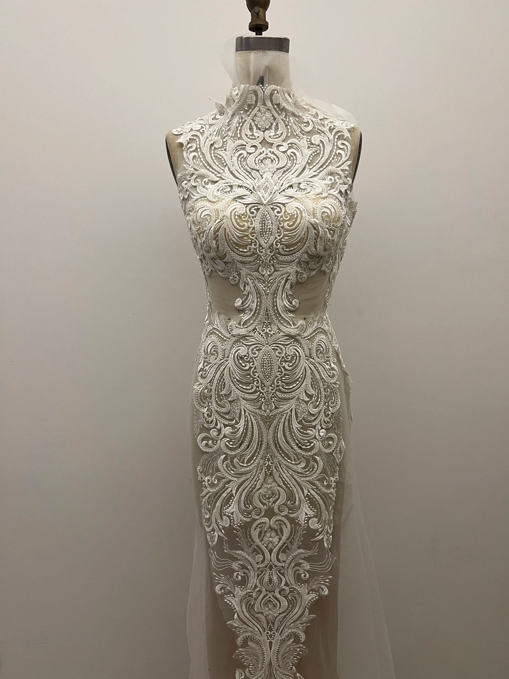 2024 NEW Long Sleeve Saudi Arabia Dresses High Neck Lace Beading Mermaid Wedding Dress