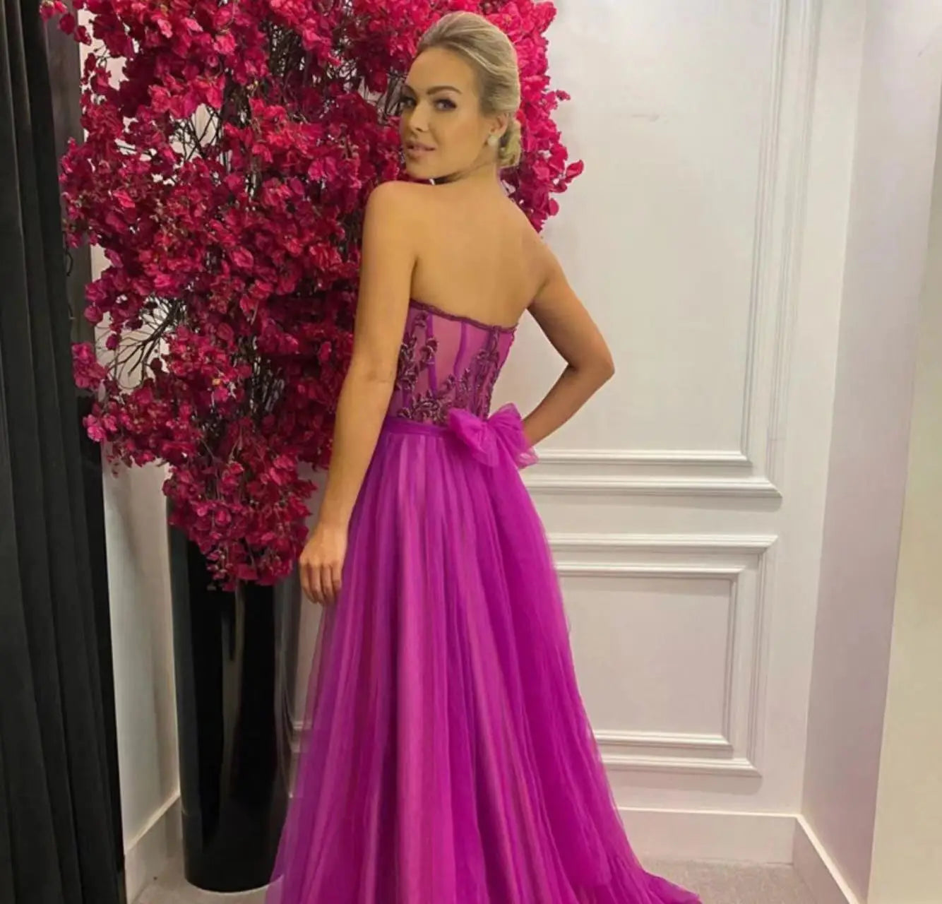 Fashion Grace Beading Evening Dress Women Elegant Multiple Color Custom Evening Dress for Party Prom