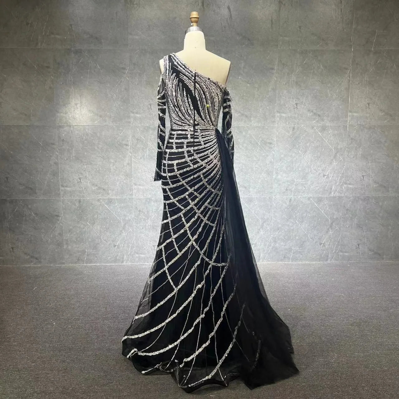 NEW 2024 One Shoulder Luxury Dubai Evening Dress Arabic Mermaid Prom Formal Dress for Wedding Party